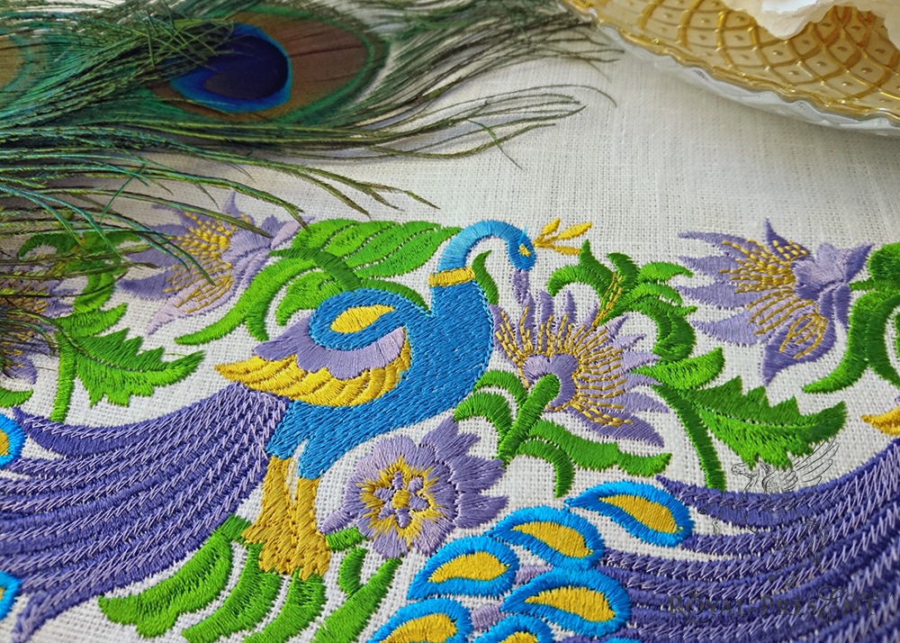 Machine Embroidery Design Peacock border