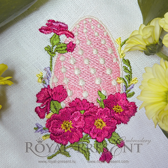 Machine Embroidery Design Easter egg with mallow RPE-341