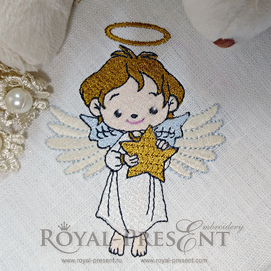 Machine Embroidery Design Cute Angel - 3 sizes RPE-035