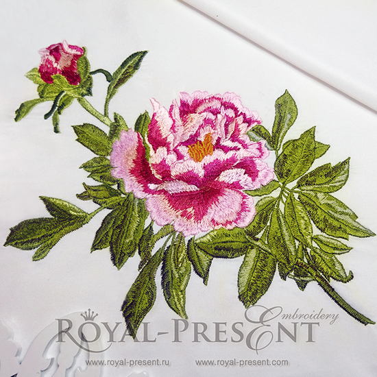 Machine Embroidery Design Peony RPE-429
