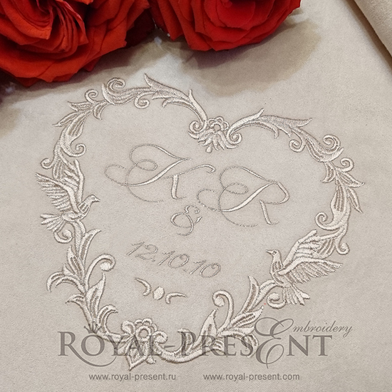 Machine Embroidery Design Wedding Monogram Blank - 4 sizes RPE-014
