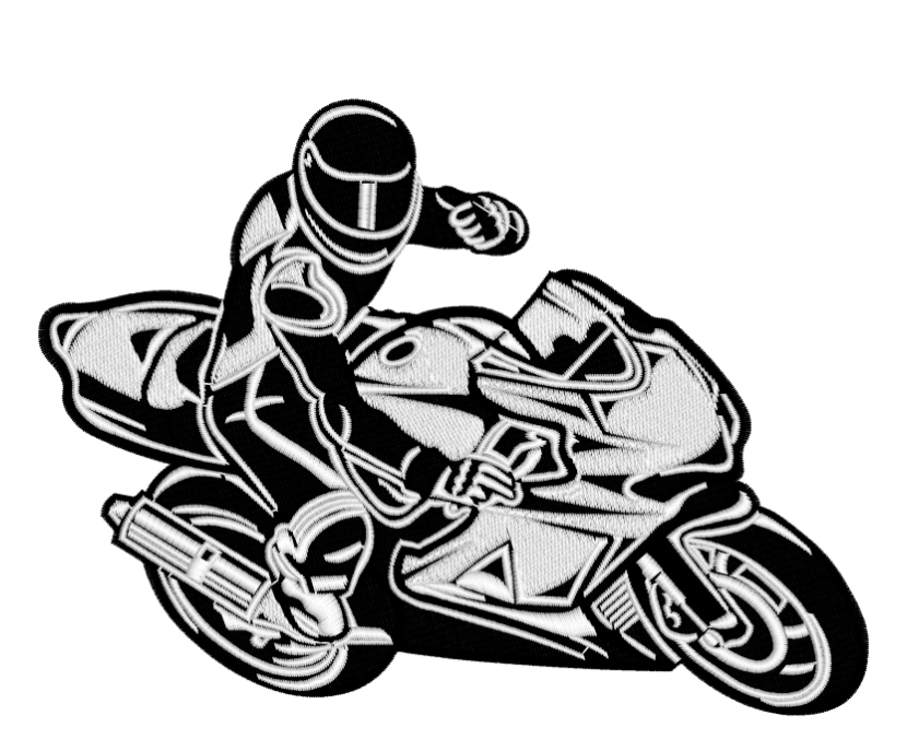 Machine Embroidery Design MOTORCYCLE biker - 2 sizes RPE-1087
