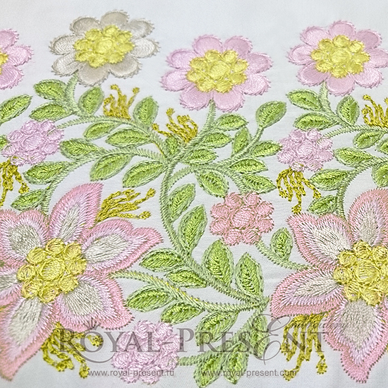 Machine Embroidery Design Elegant Floral border RPE-378