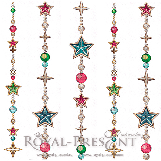 Machine Embroidery Designs Christmas retro pattern - 3 in 1 RPE-706