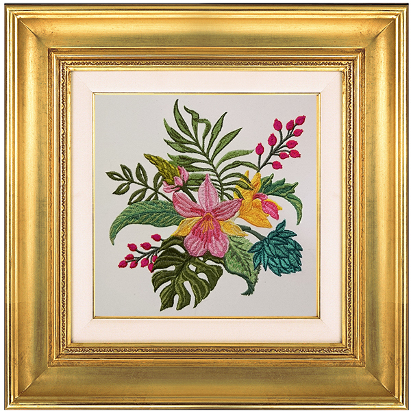 Machine Embroidery Design Tropical bouquet of orchids RPE-838