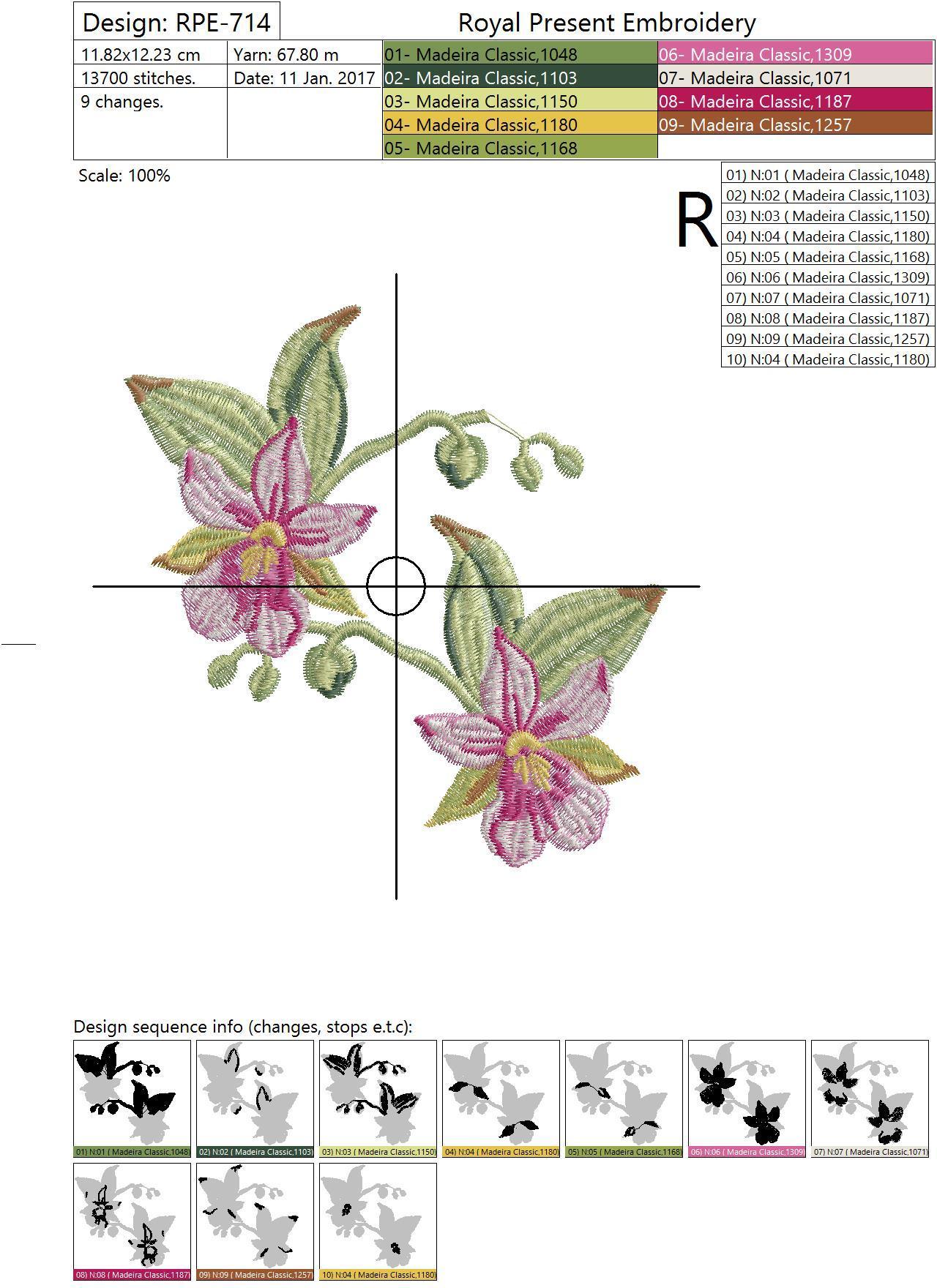 Machine Embroidery Design Endless orchids