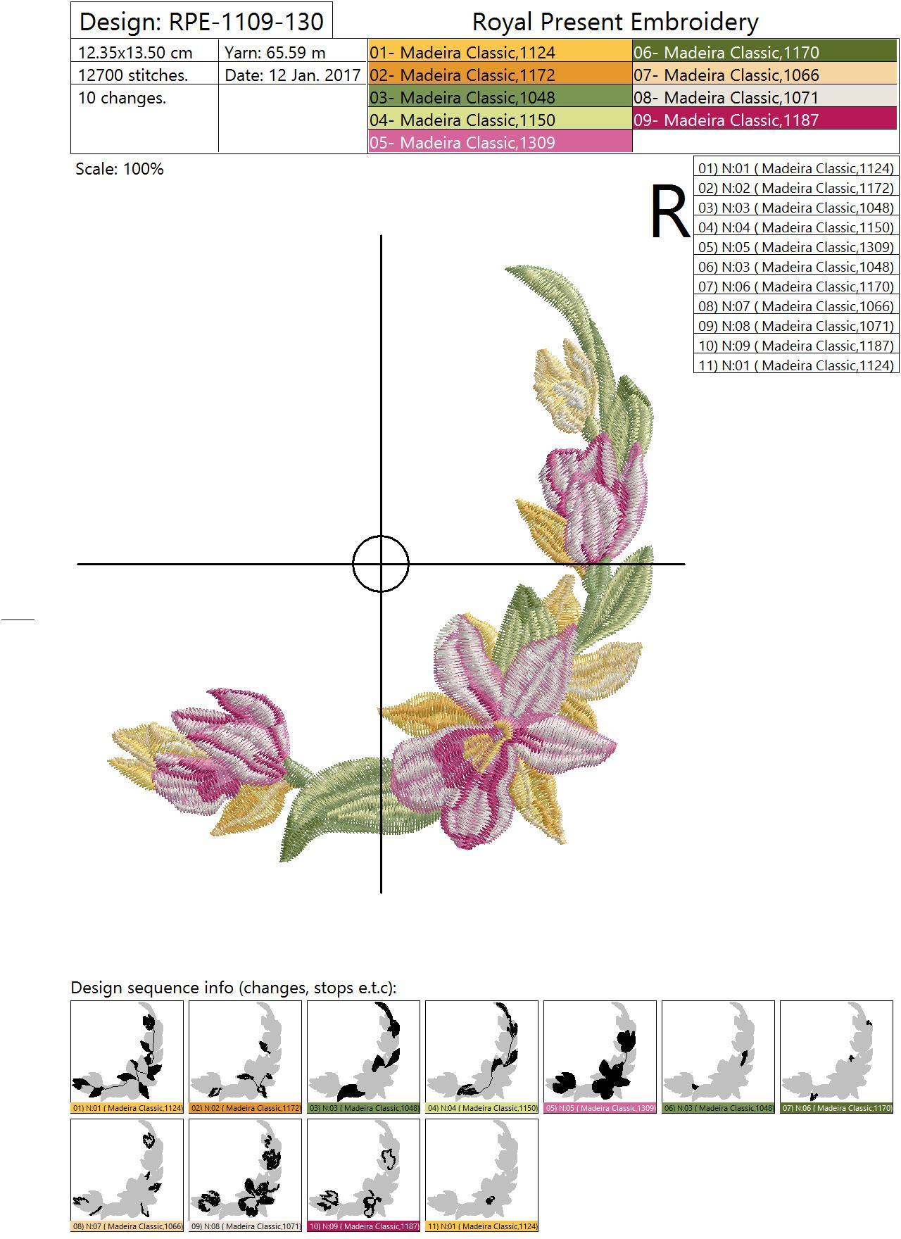 Machine Embroidery Design Beautiful orchids - 4 in 1