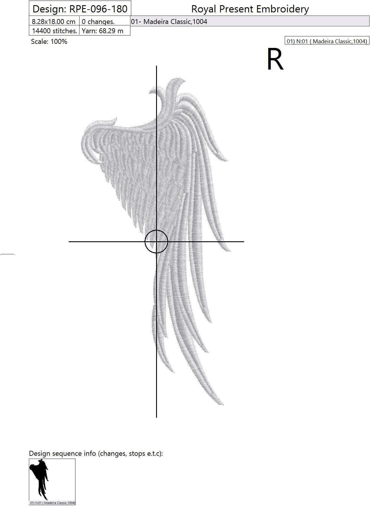 Machine Embroidery Design Angel Wings - 4 sizes