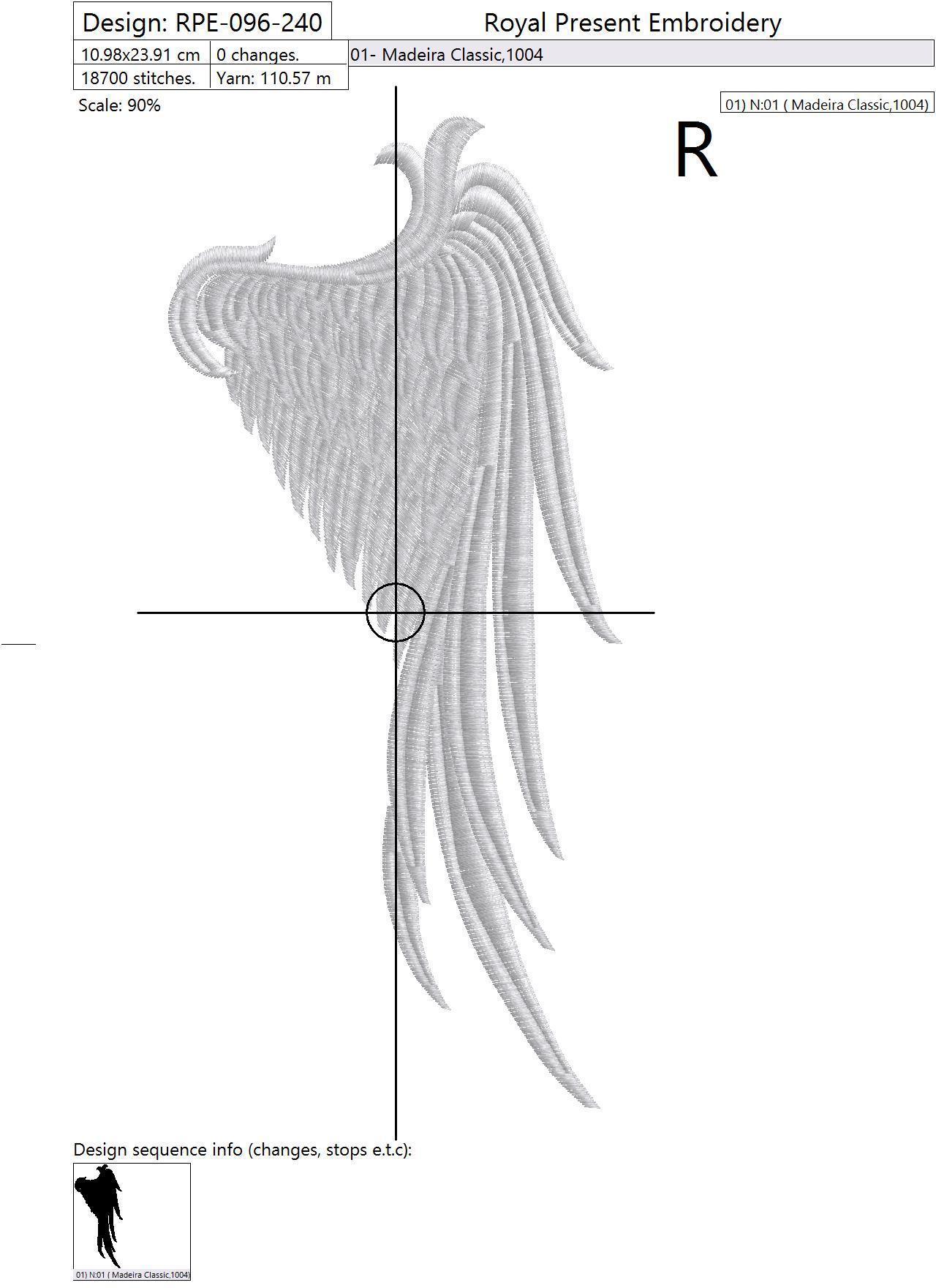Machine Embroidery Design Angel Wings - 4 sizes