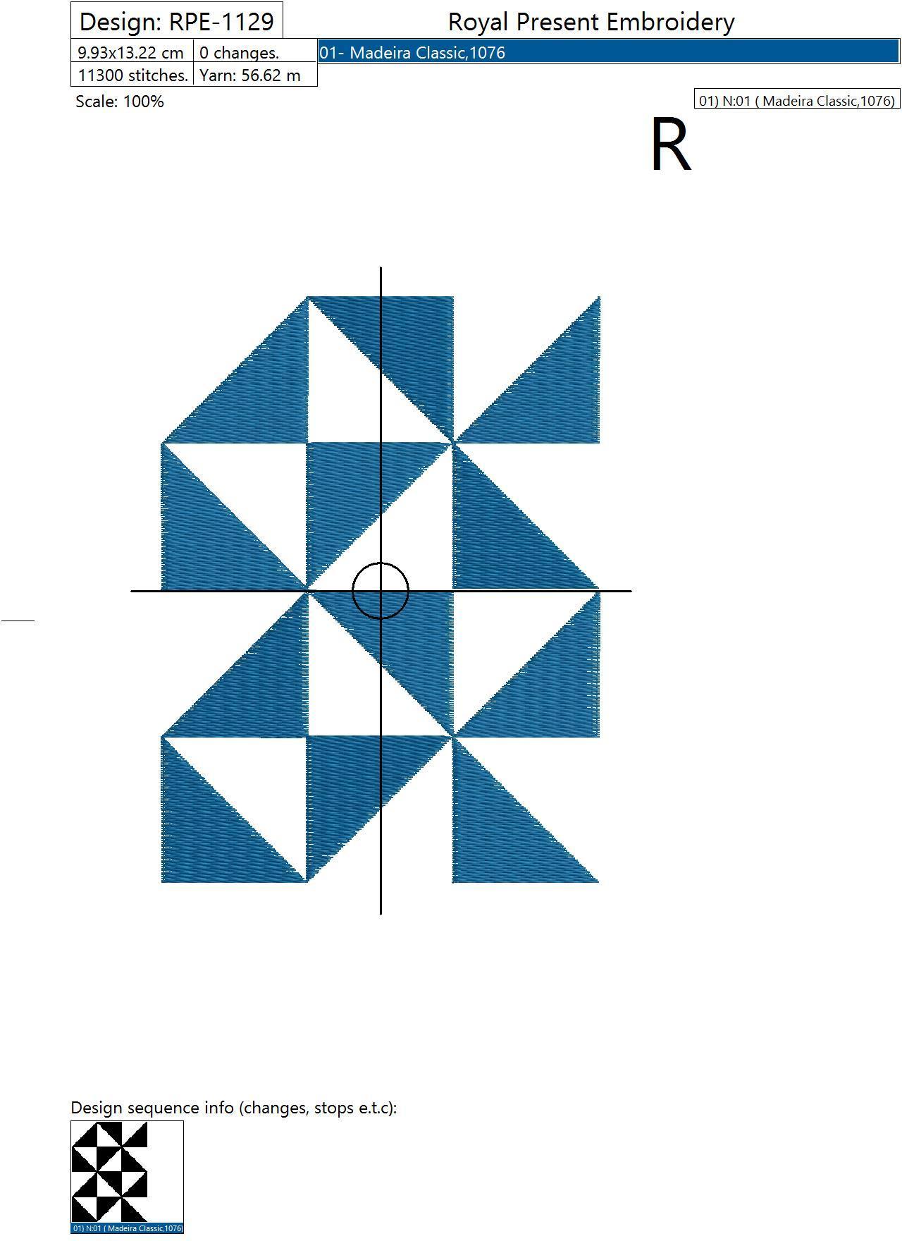 Machine Embroidery Design Blue graphics