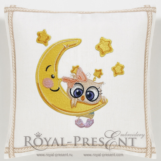 Cute Cartoon Owl Machine Embroidery Design - 3 sizes RPE-1133