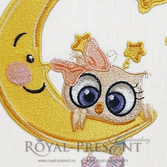 Cute Cartoon Owl Machine Embroidery Design - 3 sizes