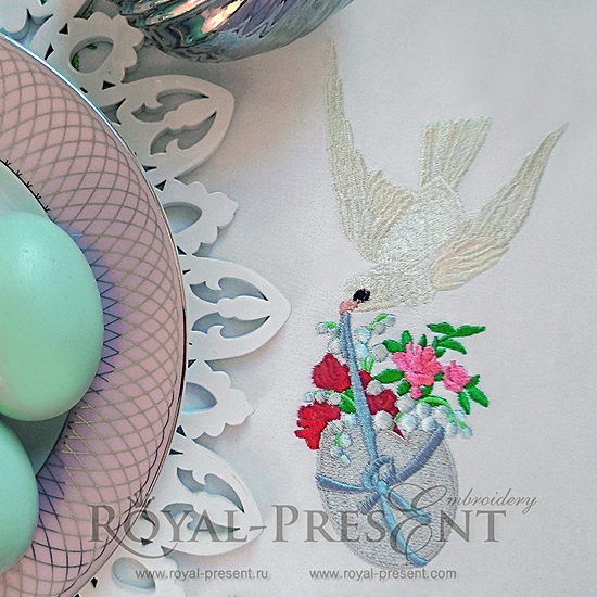 Machine Embroidery Design Easter Dove RPE-033-1