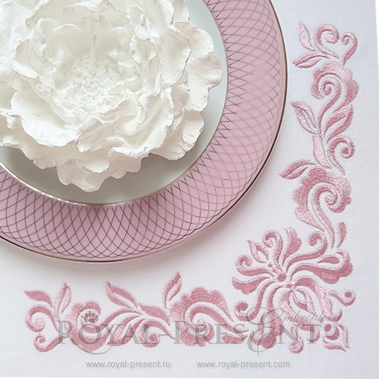 Machine Embroidery Design Elegant corner - 3 sizes RPE-1135-DC