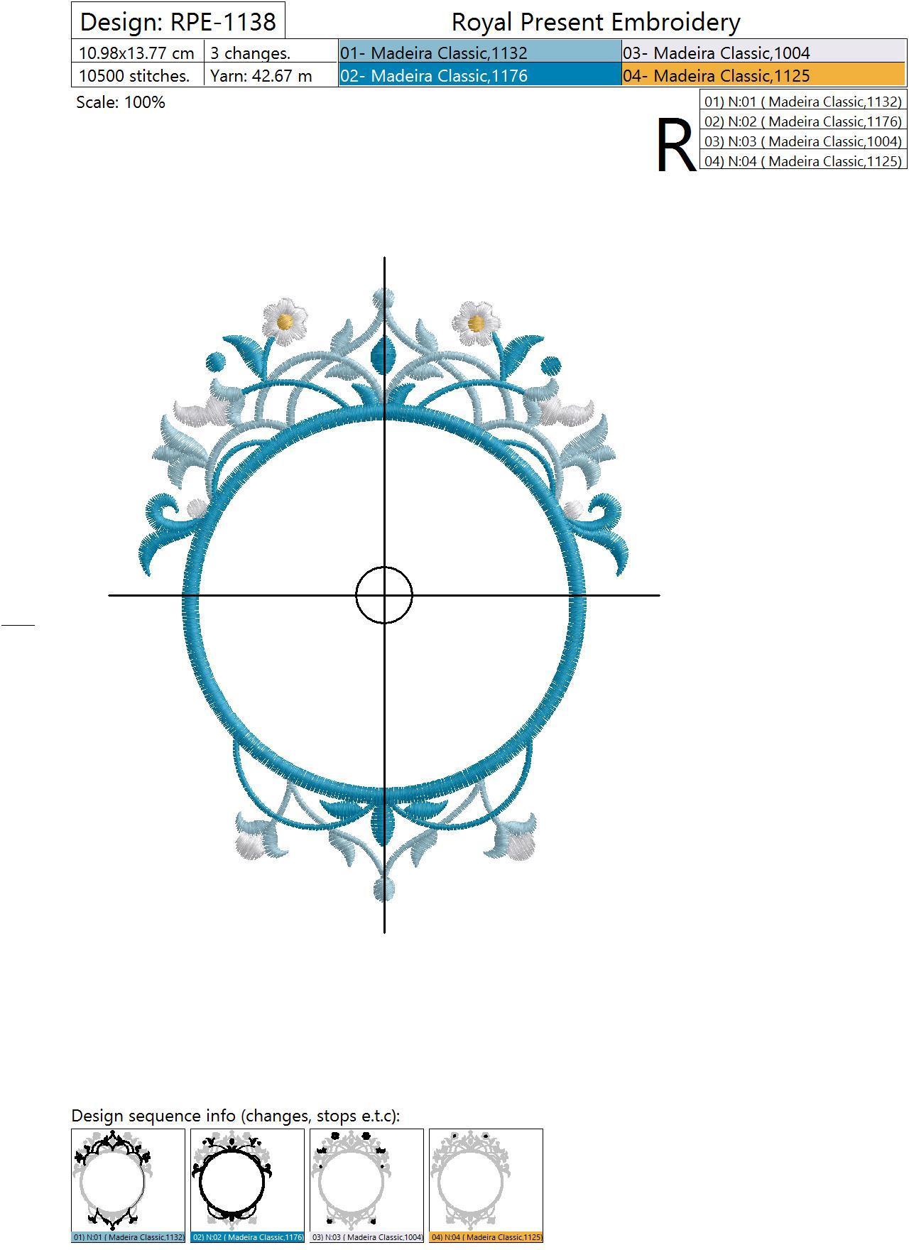 Machine Embroidery Design Morocco Blank Monogram