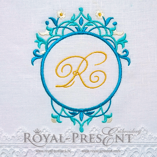 Machine Embroidery Design Morocco Blank Monogram RPE-1138