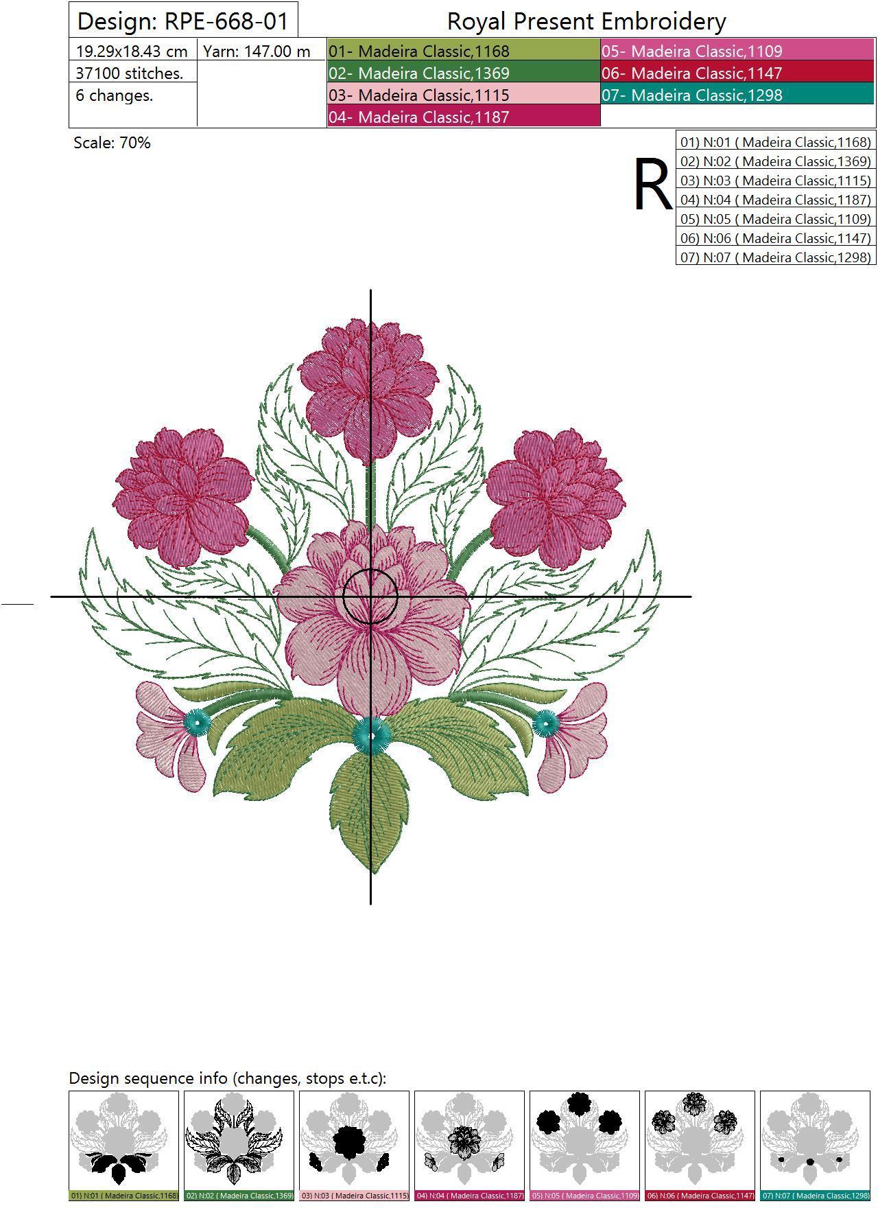 Free Machine Embroidery Design Peonies