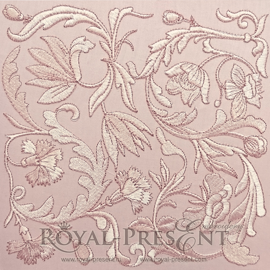 Machine Embroidery Design Vintage floral decor RPE-495