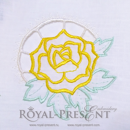 Machine Embroidery Design Rose Richelieu RPE-828