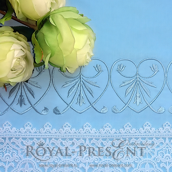 Machine Embroidery Design Blue classic element for borders RPE-1141