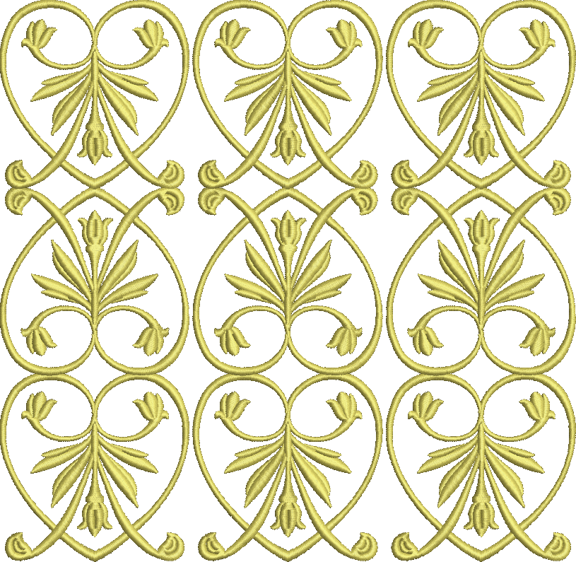 Machine Embroidery Design Blue classic element for borders