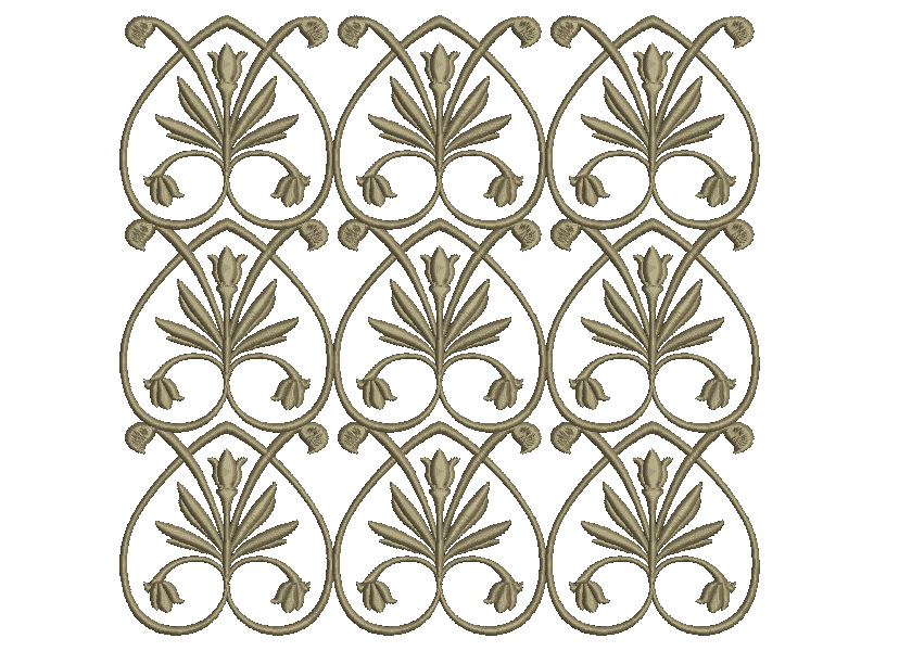Machine Embroidery Design Blue classic element for borders