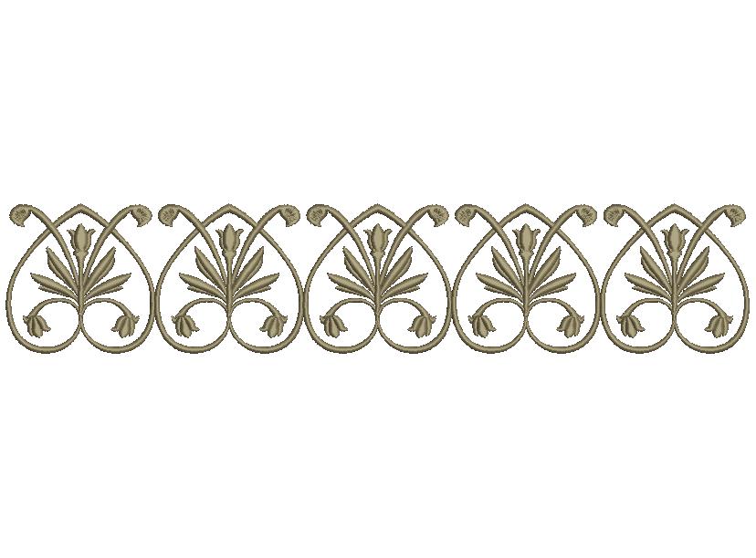 Machine Embroidery Design Blue classic element for borders