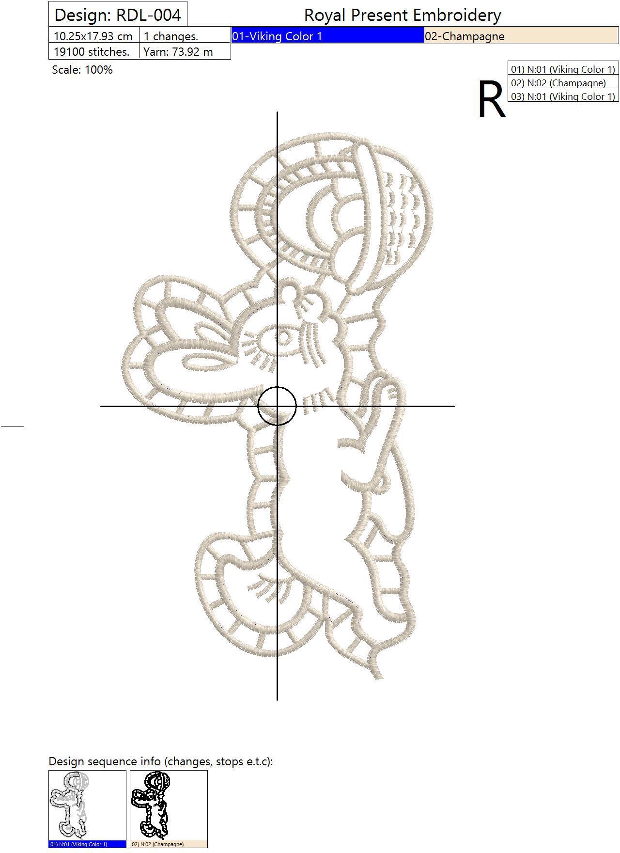 Machine Embroidery Design Easter Bunny Richelieu - 3 sizes