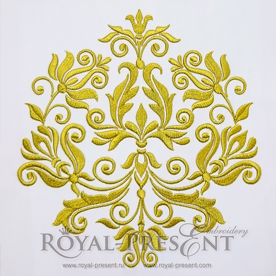 Machine Embroidery Design Vintage style Floral element - 3 sizes