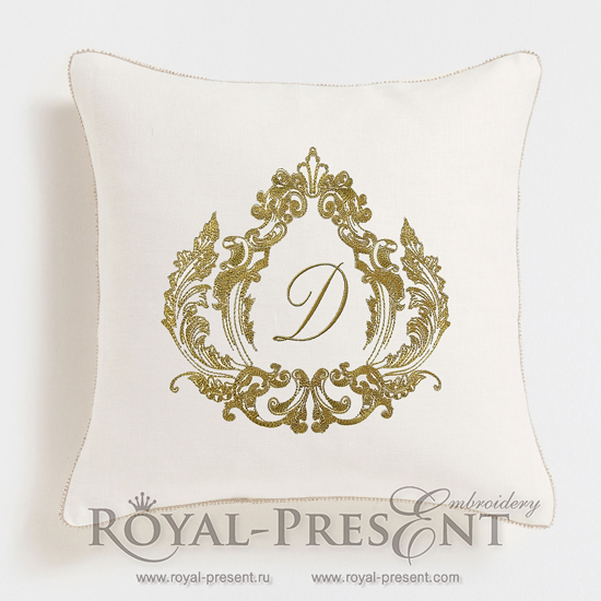 Machine Embroidery Design Baroque Monogram Blank RPE-1037