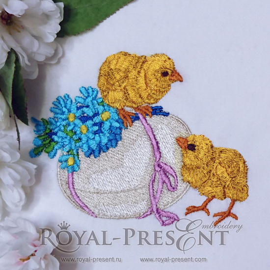 Chicks machine embroidery design RPE-1149