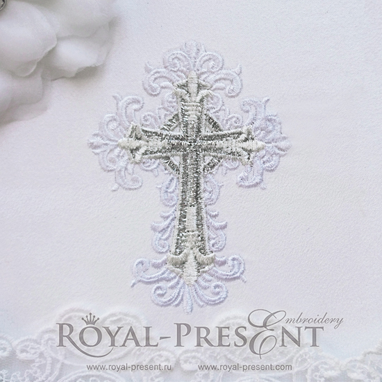 Machine Embroidery Design Ornate Cross RPE-1152