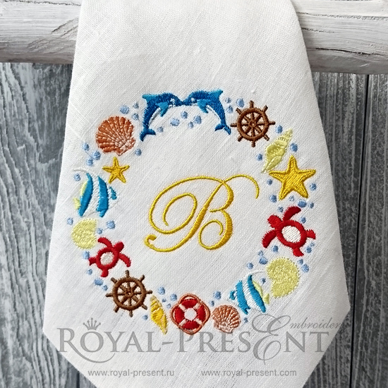 Machine Embroidery Design Marine Blank Monogram RPE-208