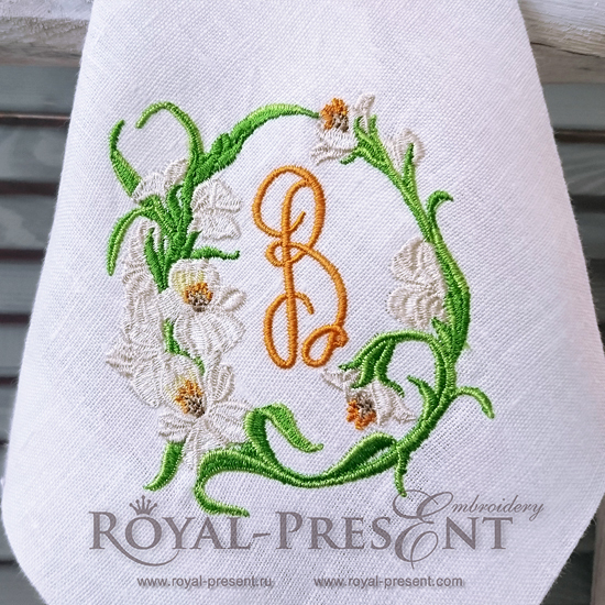 Machine Embroidery Design Floral vignette - 2 sizes RPE-615