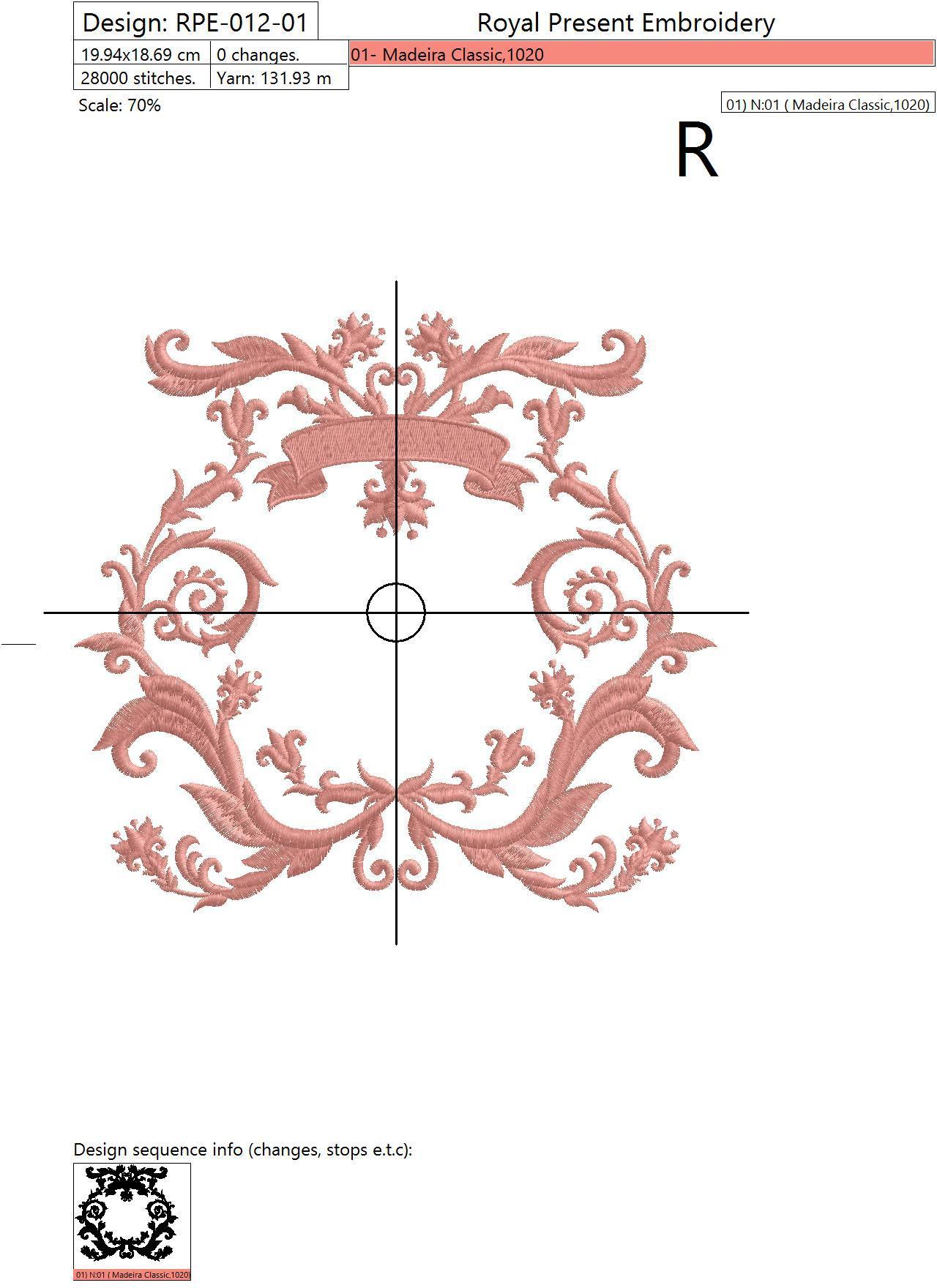 Machine Embroidery Design Luxurious frame