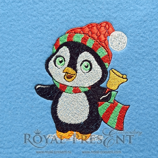 Machine Embroidery Design Cute winter penguin RPE-666-02