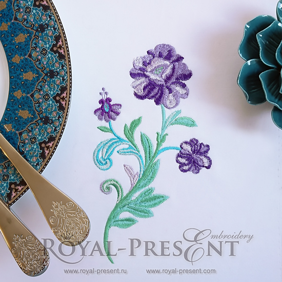 Machine Embroidery Design Emerald flower RPE-744