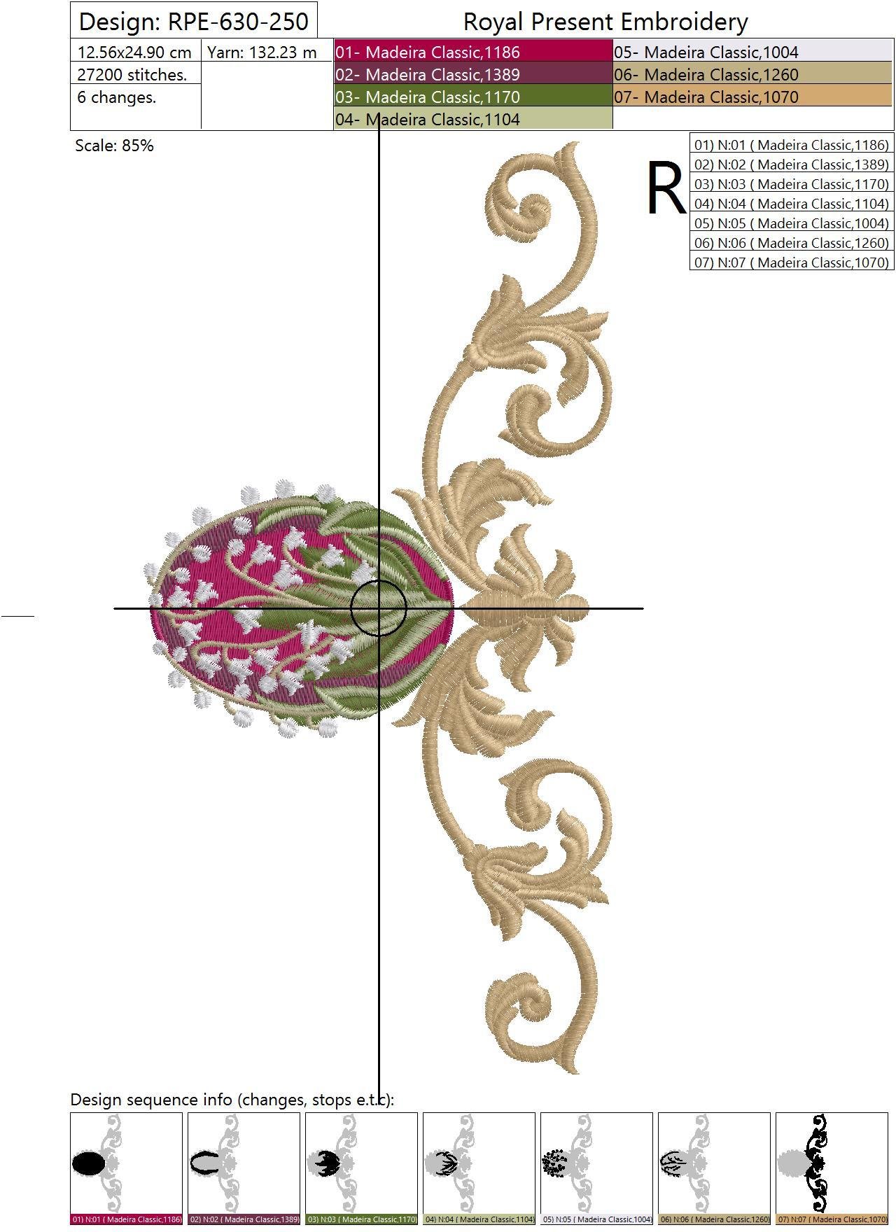 Machine Embroidery Design Faberge Egg - 3 sizes