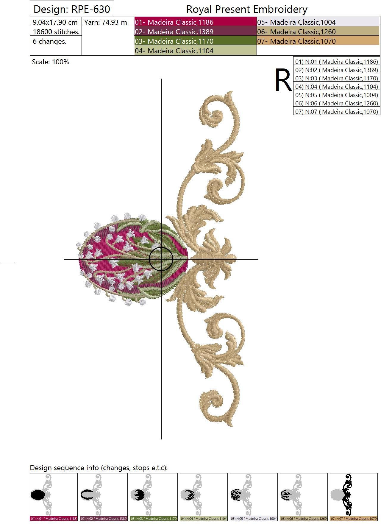 Machine Embroidery Design Faberge Egg - 3 sizes
