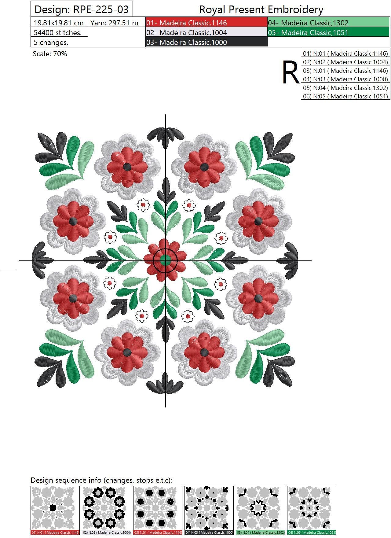 Machine Embroidery Design Beautiful Hungarian folk art motif