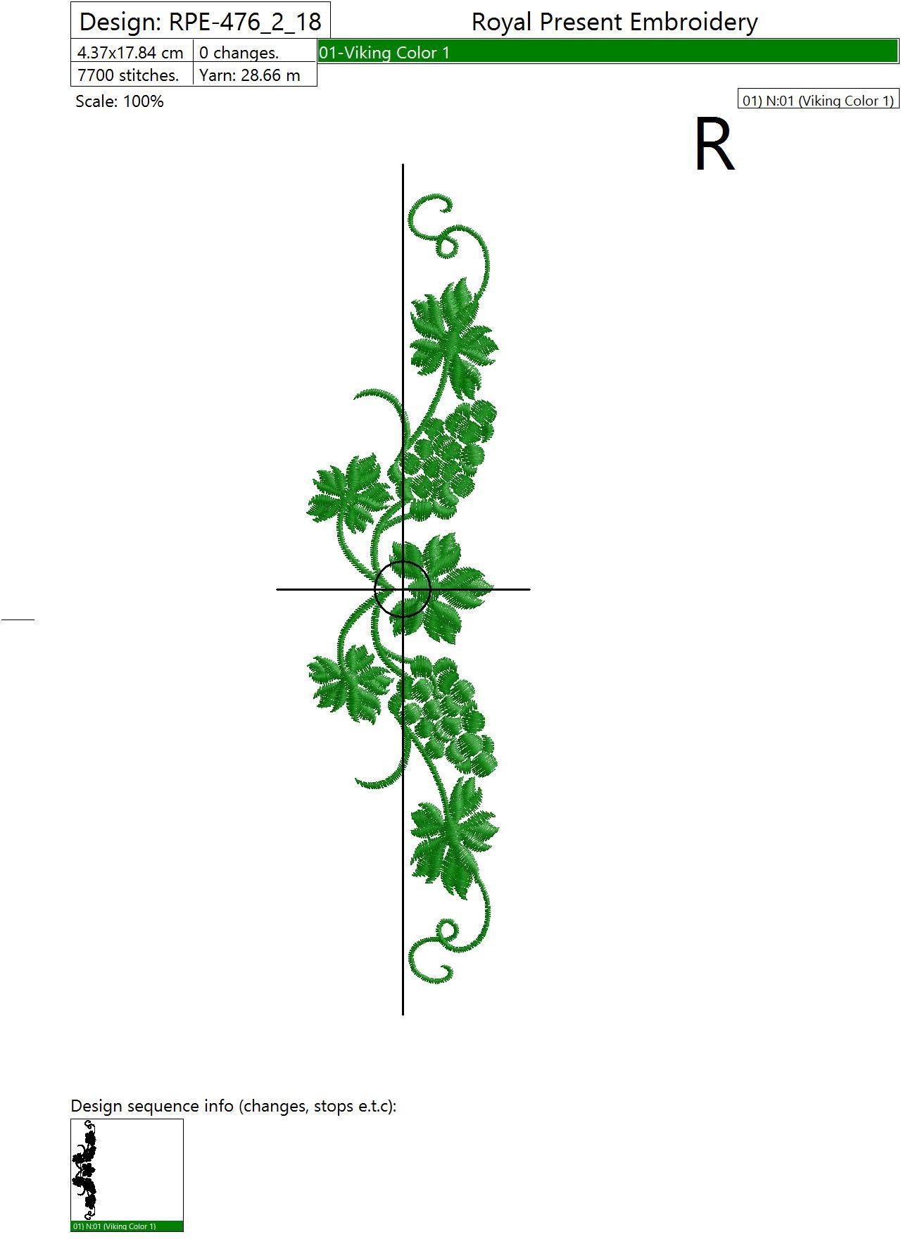 Machine Embroidery Design Vine border - 3 sizes