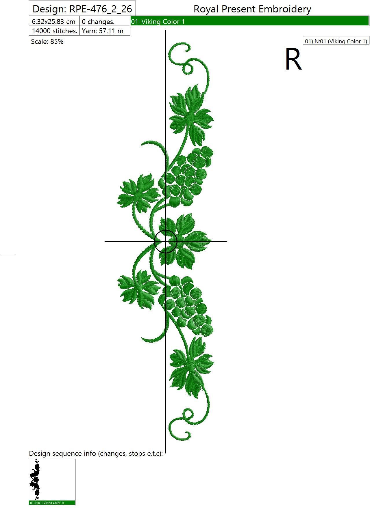 Machine Embroidery Design Vine border - 3 sizes