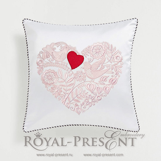Machine Embroidery Design Two love birds - 3 sizes RPE-523