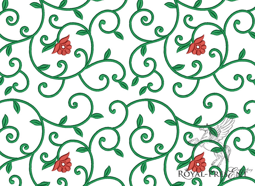 Machine Embroidery Design Floral pattern - 3 sizes