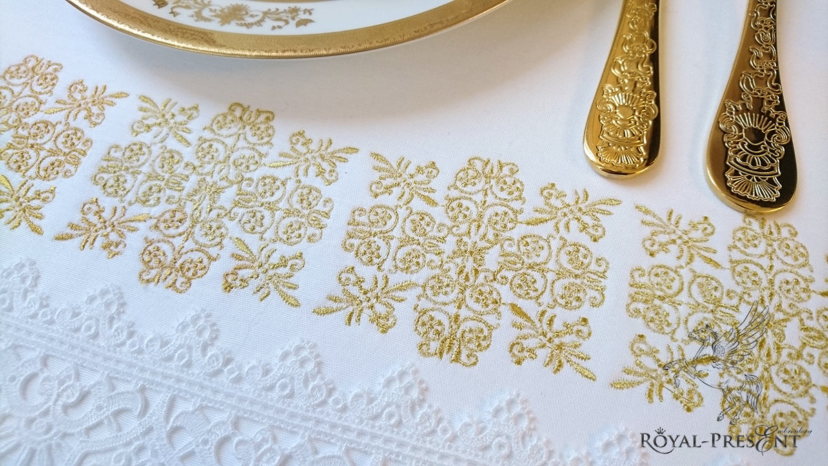 Machine Embroidery Design Gold classic element for borders | Classic ...