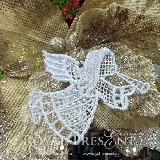 Free Machine Embroidery Design Lace Angel RPE-820