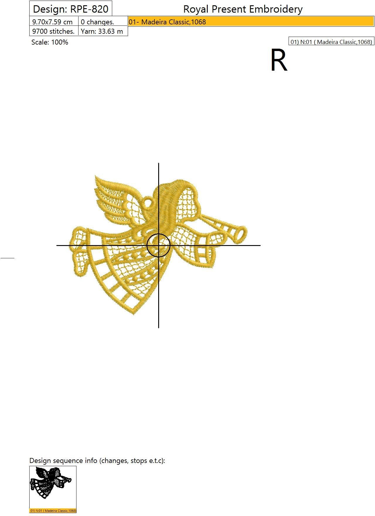 Free Machine Embroidery Design Lace Angel