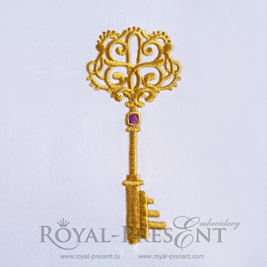Machine Embroidery Design Vintage key - 2 sizes RPE-645