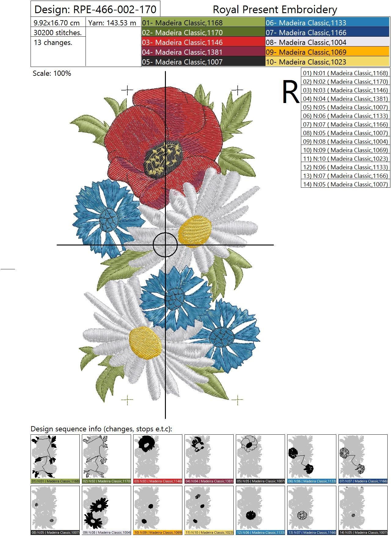 Machine Embroidery Design Summer border - 2 sizes
