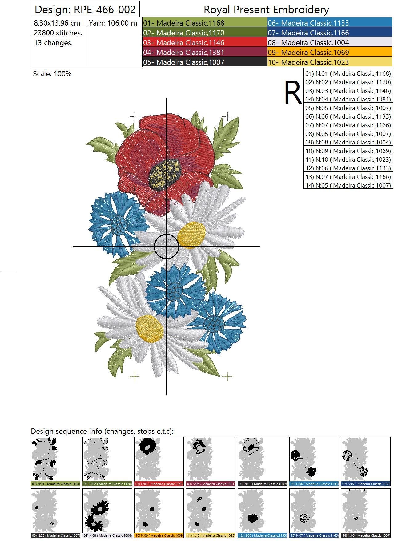 Machine Embroidery Design Summer border - 2 sizes
